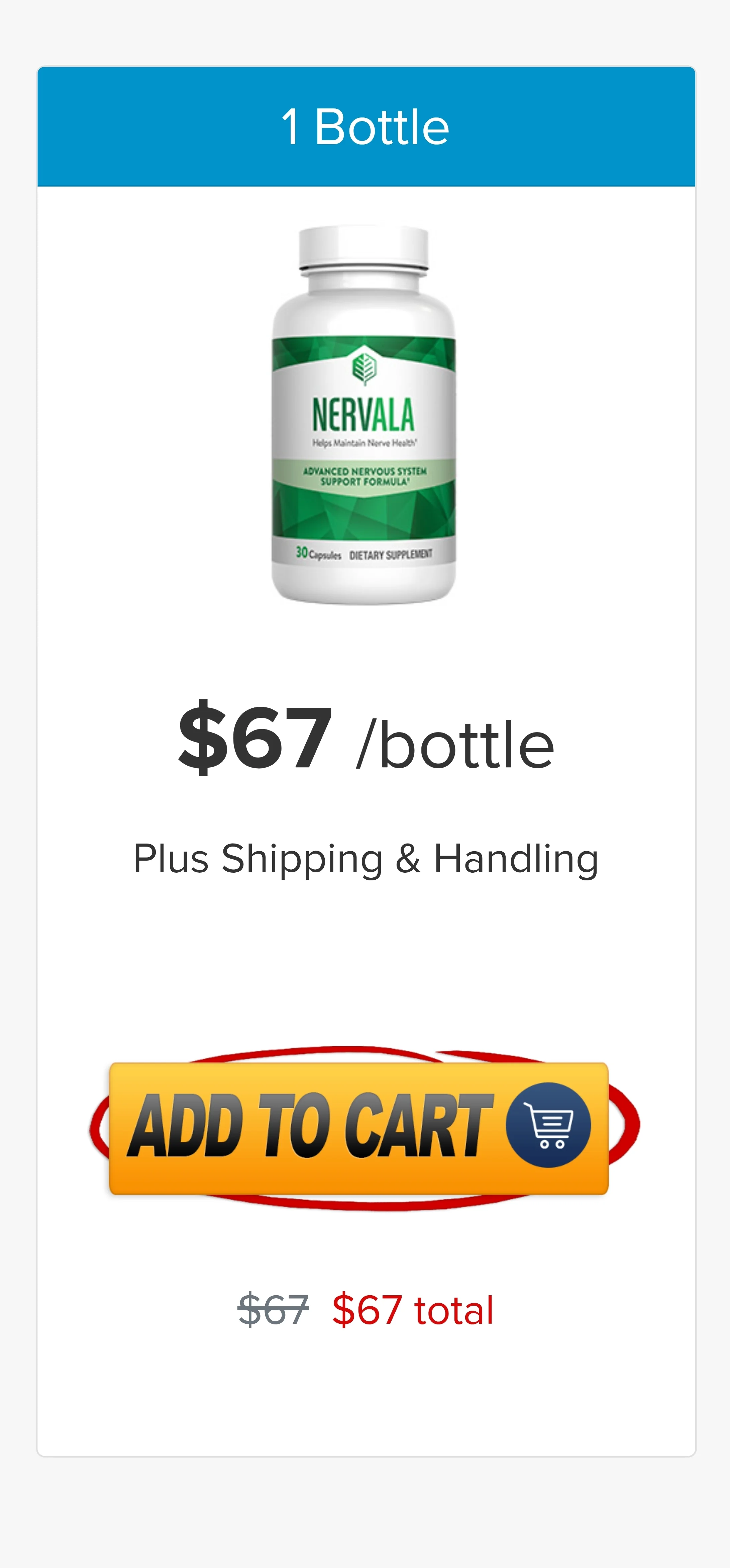 Nervala™ 1 bottle pricing
